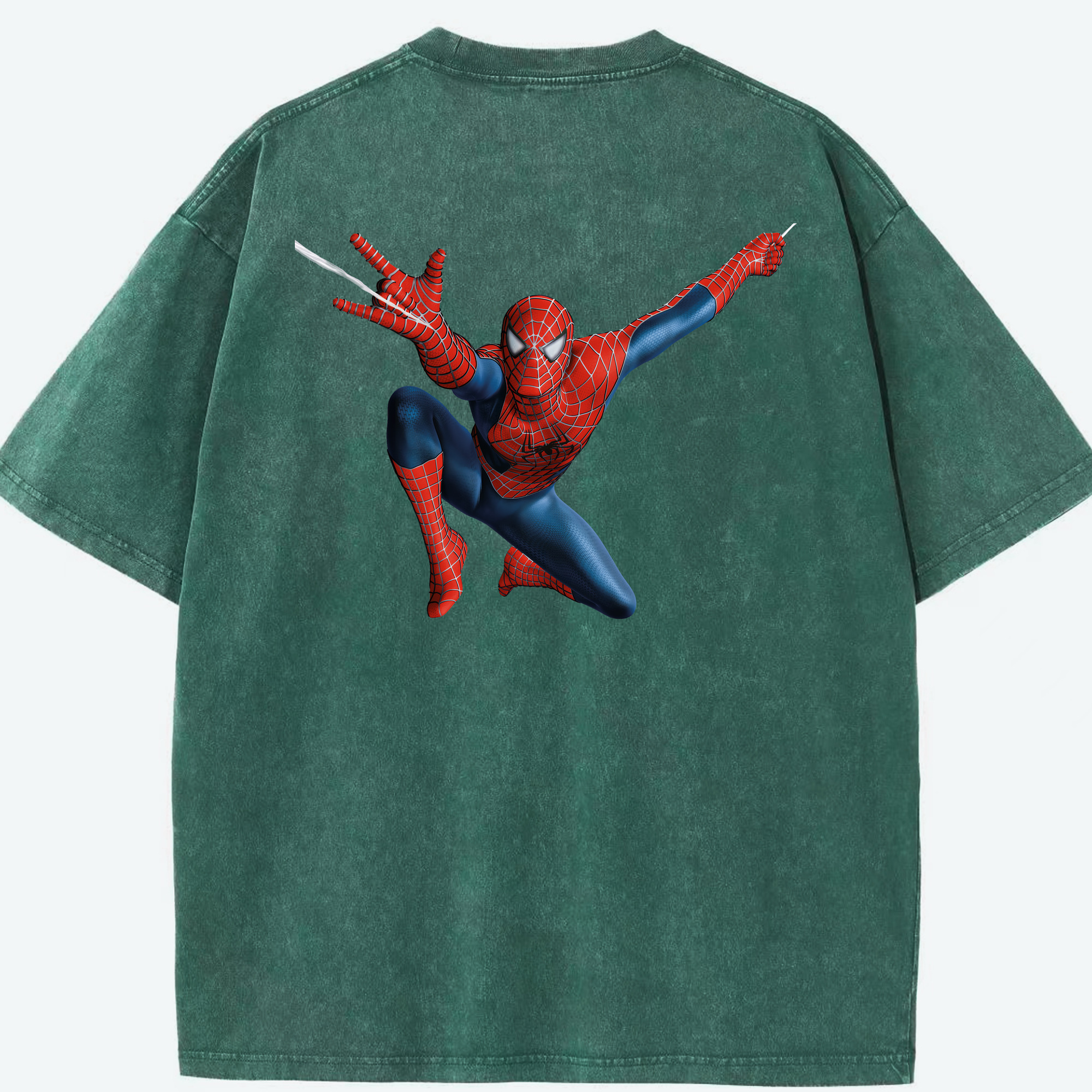 （画像用） Spider Man スパイダーマン 綿100% ヴィンテージ風 半袖Tシャツ（背面プリント）
